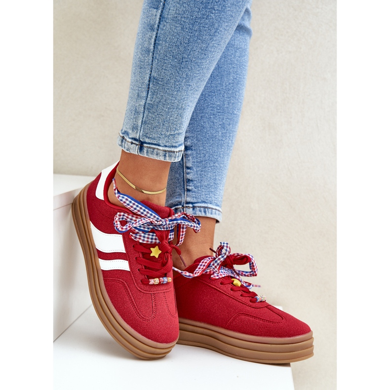 Women's sneakers with red pins 2