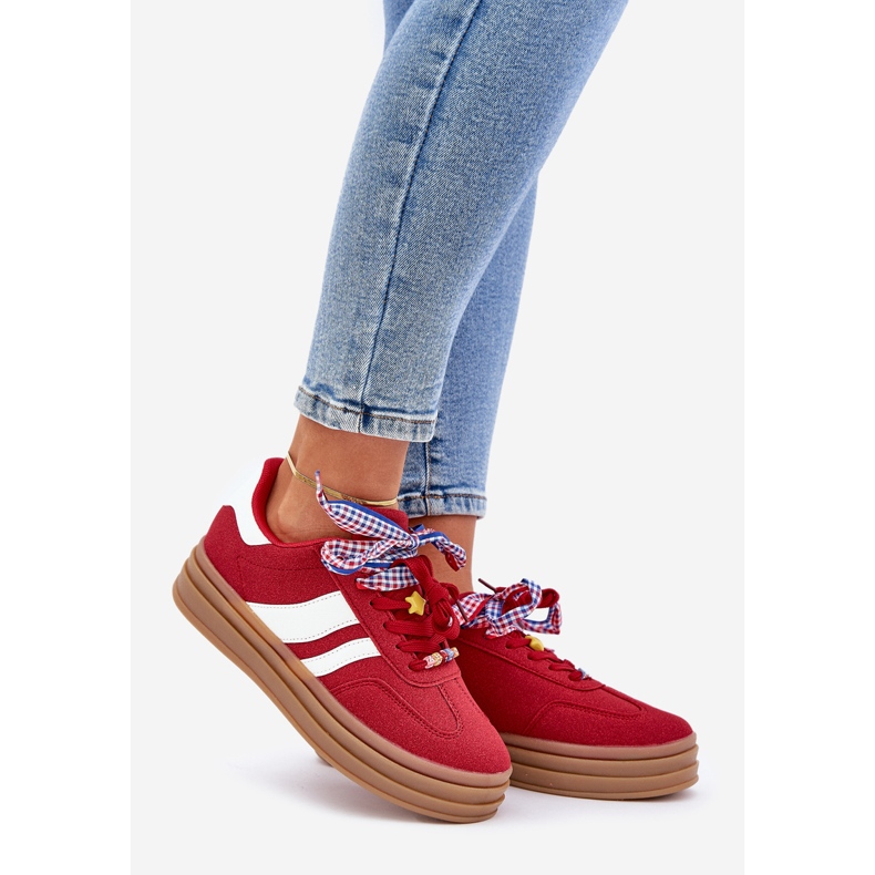Women's sneakers with red pins 1