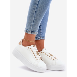 Eco leather sneakers with pins white and gold 1 Eco leather sneakers with pins white and gold 1