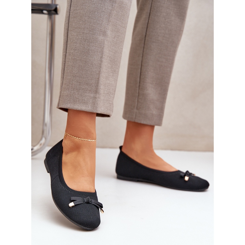 Mesh ballerinas with a black bow 2
