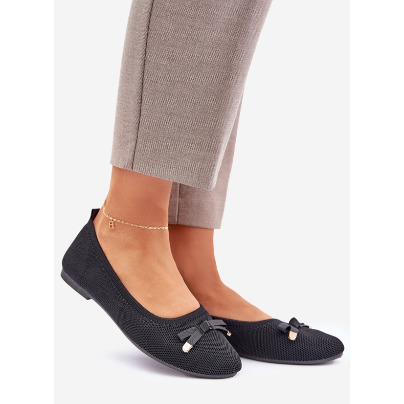 Mesh ballerinas with a black bow 1