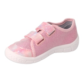 Befado children's slippers with Velcro 908P001 pink 1 Befado children's slippers with Velcro 908P001 pink 1