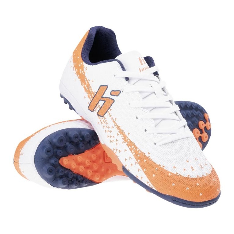Huari Turfy Recoleti TF white-orange football shoes 1