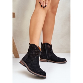 Black openwork boots 2