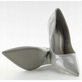 Gray lacquered gray LL-89P Gray stilettos grey 1