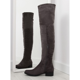 H182 gray musketeer boots brown grey multicolored 1