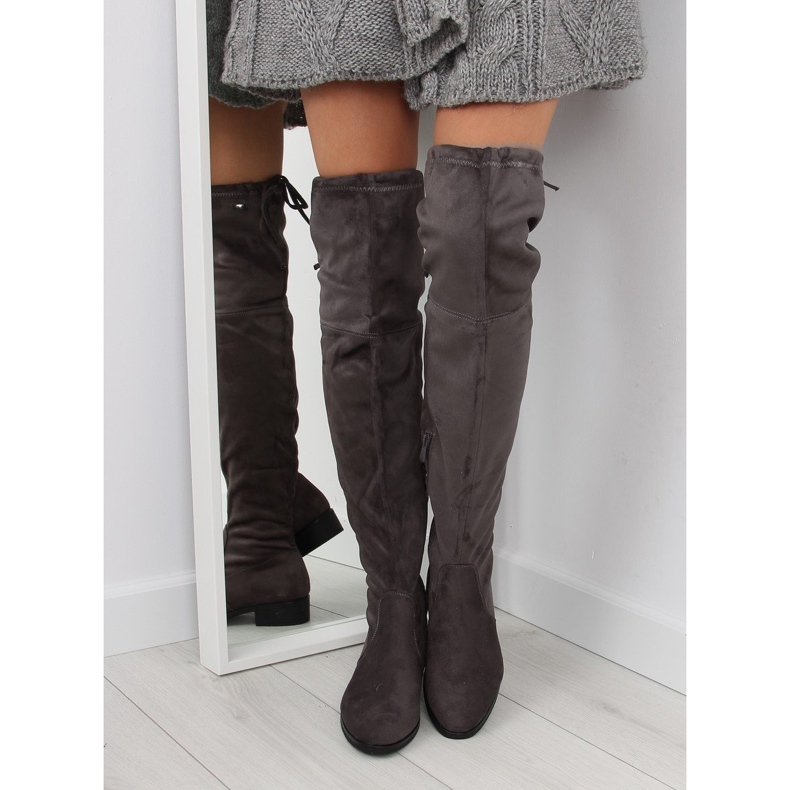 H182 gray musketeer boots brown grey multicolored 2