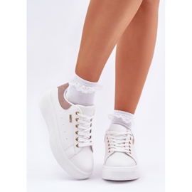 Women's sneakers on the platform eco leather white 2