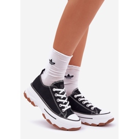 News Low women's sneakers on the platform black 1