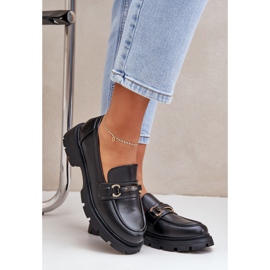 Classic women's loafers with eco leather black 2