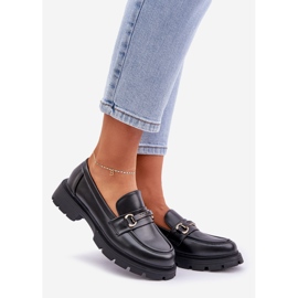 Classic women's loafers with eco leather black 1