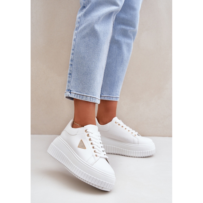 Stylish sneakers on a massive white platform 2
