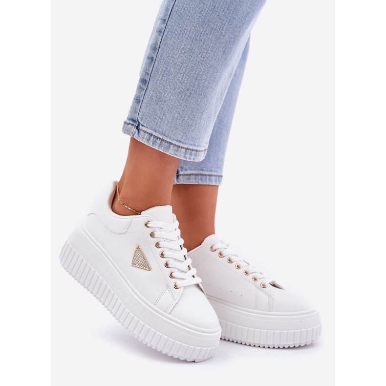 Stylish sneakers on a massive white platform 1