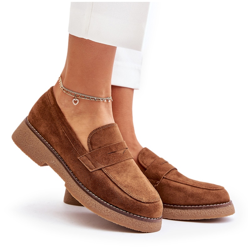 Bellucci Classic women's loafers with eco suede brown 5 Bellucci Classic women's loafers with eco suede brown 5