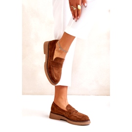 Bellucci Classic women's loafers with eco suede brown 3 Bellucci Classic women's loafers with eco suede brown 3