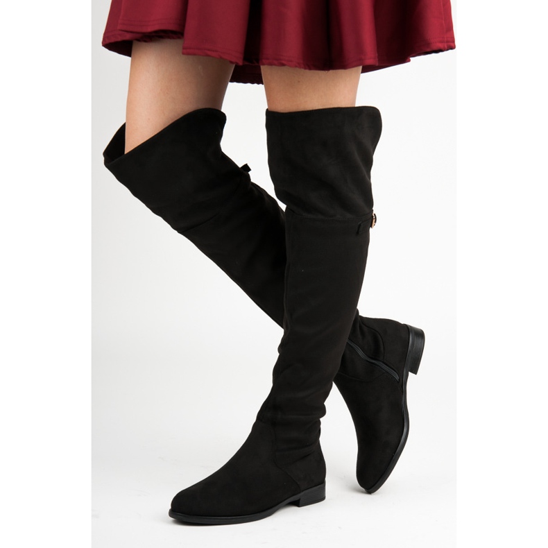 Super Me Over-the-knee boots with flat heels black 2