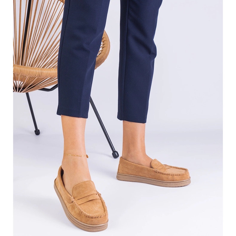 Brown women's loafers from Ekozamszu 1