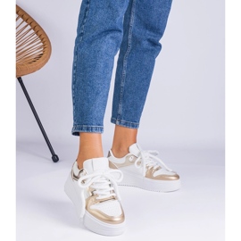White and gold platform sneakers golden 1 White and gold platform sneakers golden 1