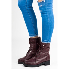 Anesia Paris Burgundy tied boots red 1