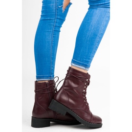 Anesia Paris Burgundy tied boots red 2