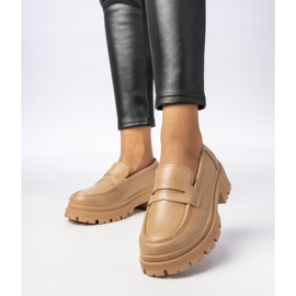 Women's dark beige loafers 1
