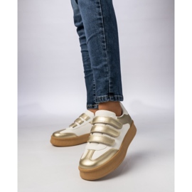 Women's gold metallic sneakers golden 1