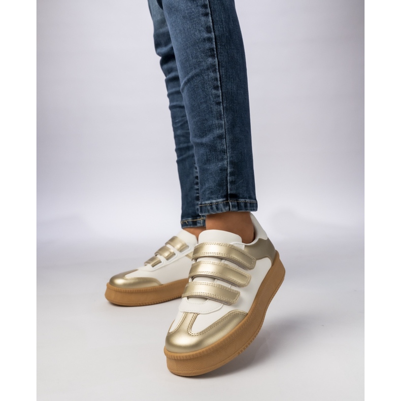 Women's gold metallic sneakers golden 1