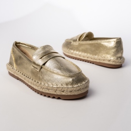 Espadrilles Women's gold metallic loafers golden 1