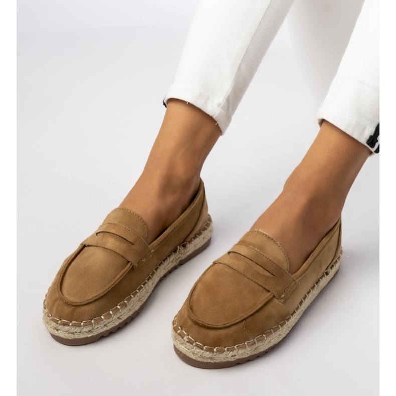 Espadrilles women's camel loafers beige 1