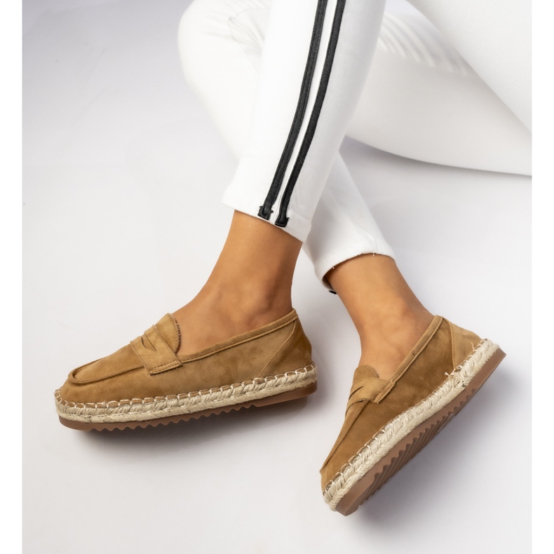 Espadrilles women's camel loafers beige 2