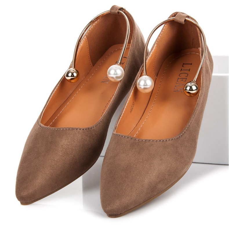 Licean V-neck suede ballerinas brown 2 Licean V-neck suede ballerinas brown 2