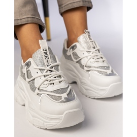 Women's white sports sneakers 1
