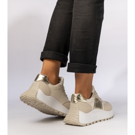 Women's beige sports sneakers 1