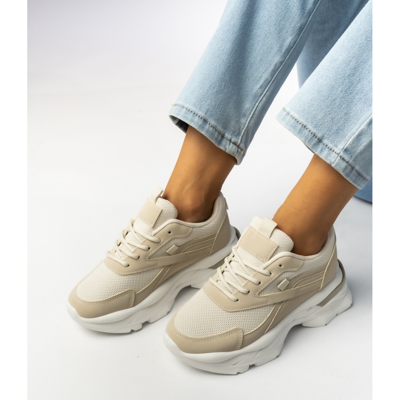 Women's beige sports sneakers 2 Women's beige sports sneakers 2