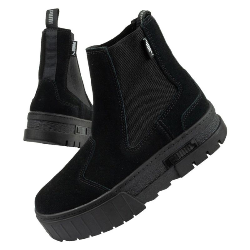 Puma Mayze Chelsea Suede Shoes Black - Fashionable Footwear