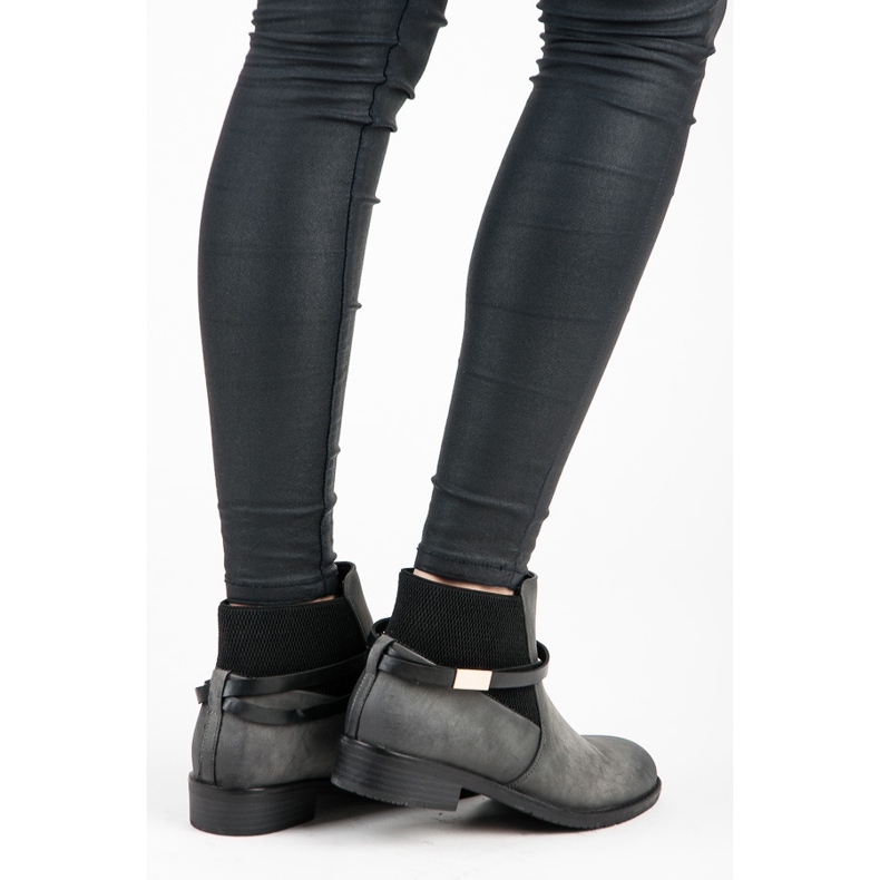 Vinceza Low Jodhpur boots black grey 1