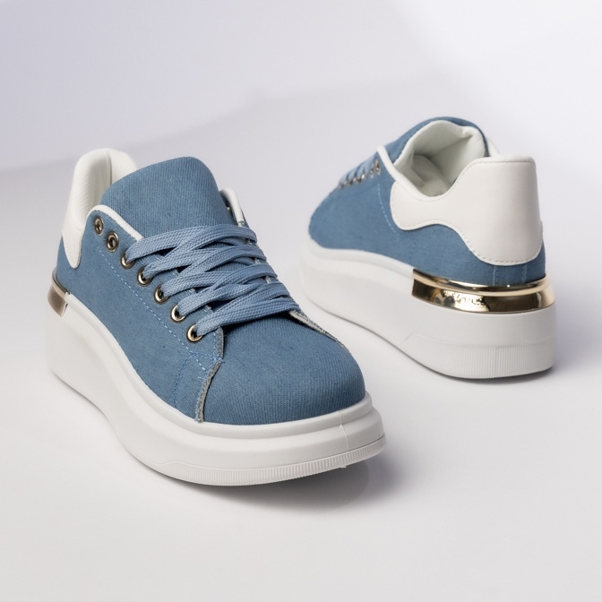 Women's blue sports sneakers 1