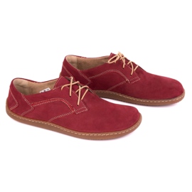 Olivier Barefoot women's minimalist leather shoes 1082 bordo nubuk red 6