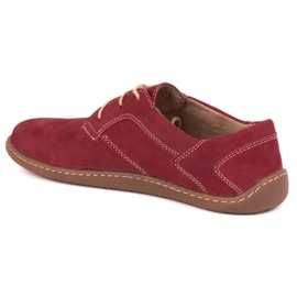 Olivier Barefoot women's minimalist leather shoes 1082 bordo nubuk red 5