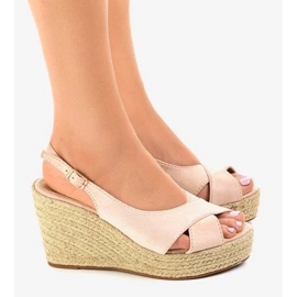 Suede boots for spring, women's high-heeled shoes beige 1