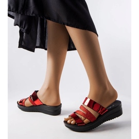 Leather elegant patent pumps with a block heel black 2
