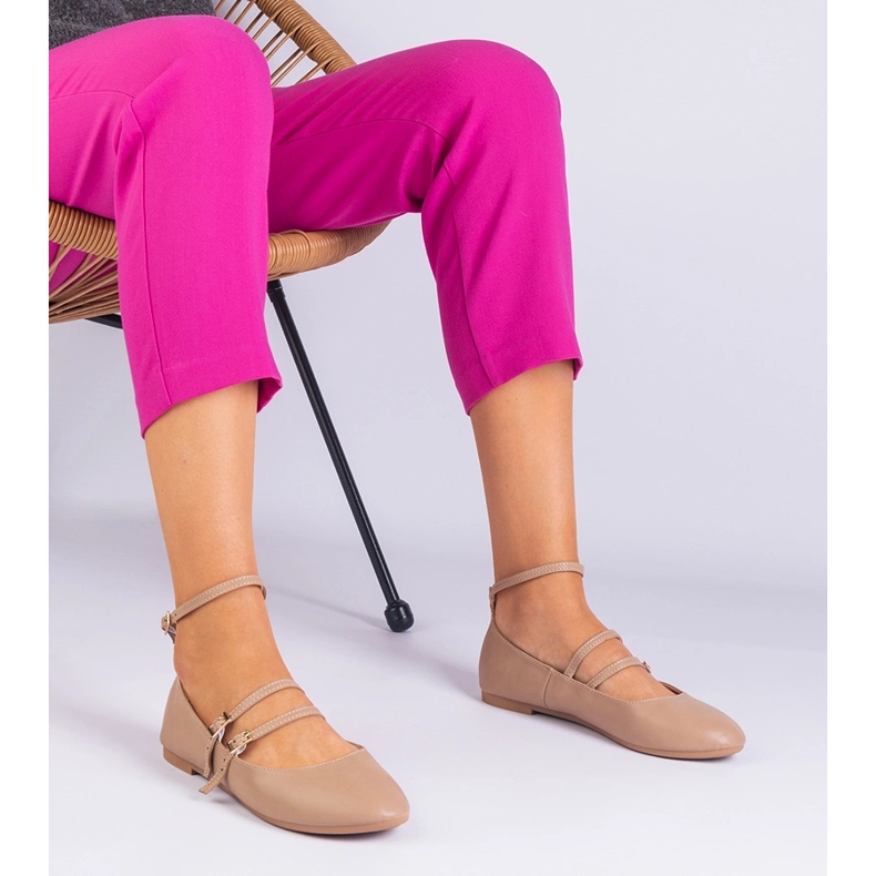 Beige ballerinas made of eco -leather with buckles 1 Beige ballerinas made of eco -leather with buckles 1