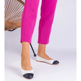 White ballerinas with a bow and a black nose 1