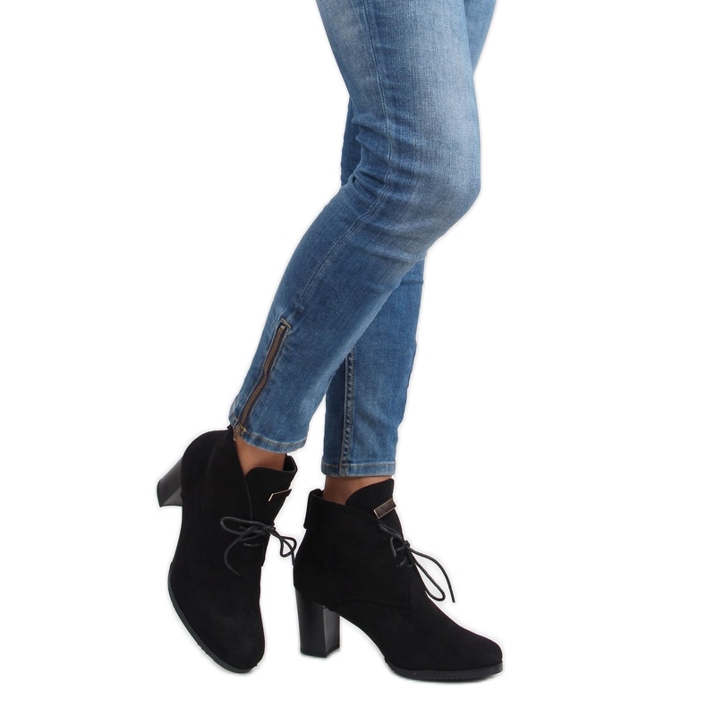 Lace-up boots 55-518 black 2