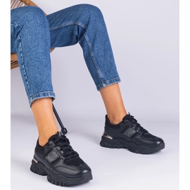 Black women's sneakers decorated with glitter 1 Black women's sneakers decorated with glitter 1