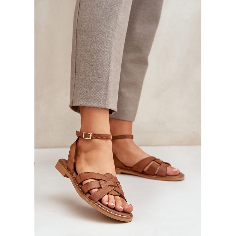 Zazoo 3688 Camel flat football sandals brown 2