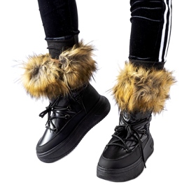 News Women's snow boots with fur 23SN26-6567 black 1