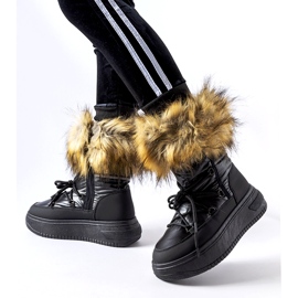 News Women's snow boots with fur 23SN26-6567 black 2
