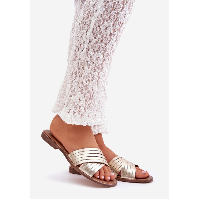 Leather Women's Lewski Shoes 3682 PLN golden 1