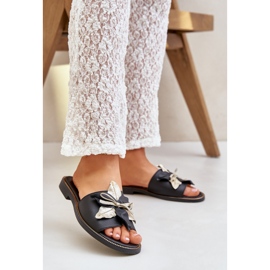 Slippers with decoration Natural leather Zazoo 3574/Z Black 2 Slippers with decoration Natural leather Zazoo 3574/Z Black 2